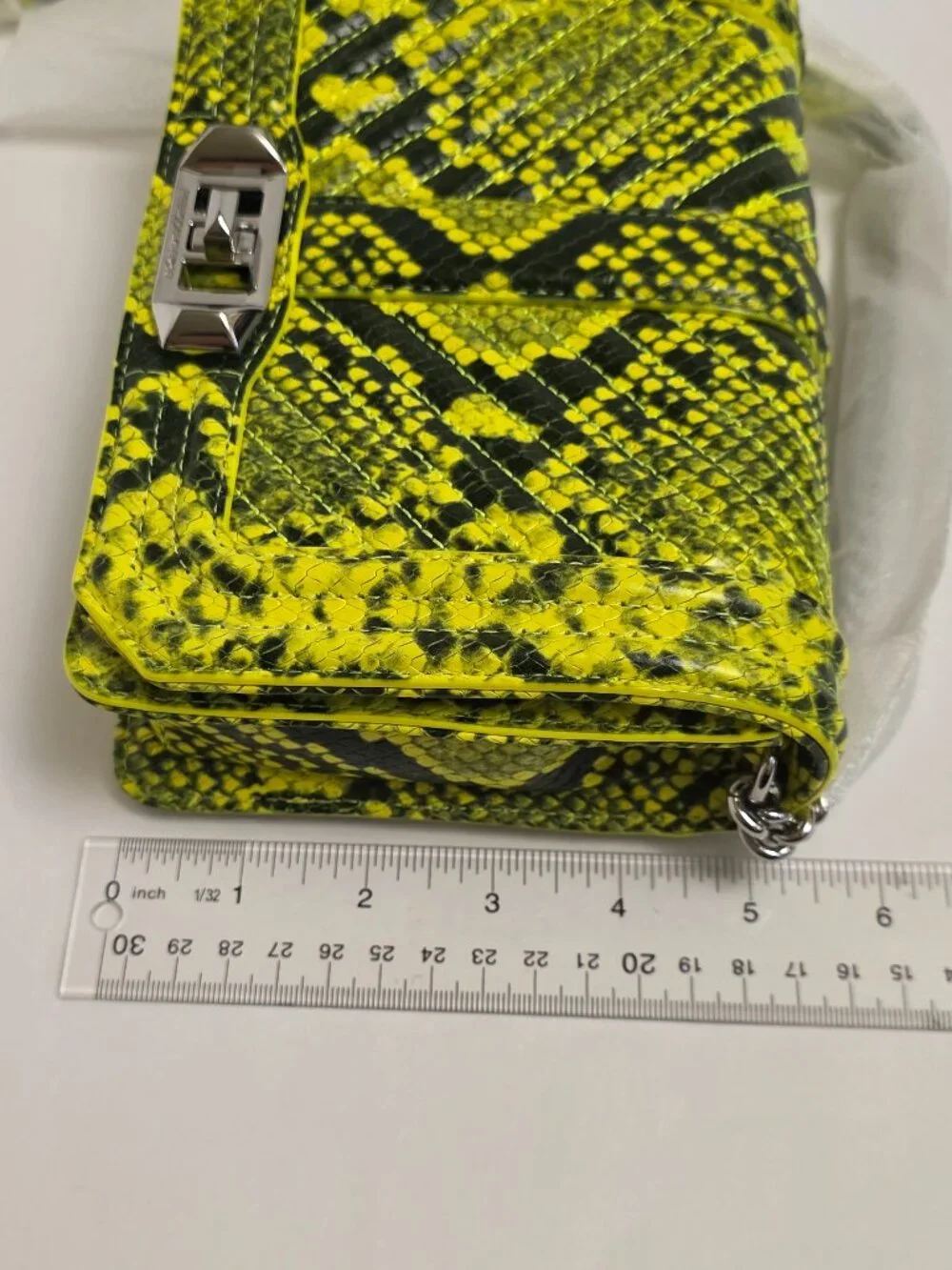 REBECCA MINKOFF Chevron Quilted Snake Print Crossbody Bag